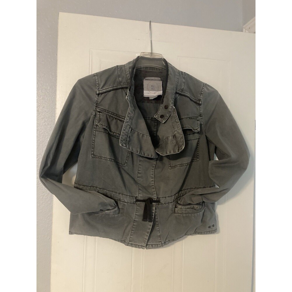 Anthropologie Bella Swan Jacket Grunge Acubi Utility Blokette Gray Womens S